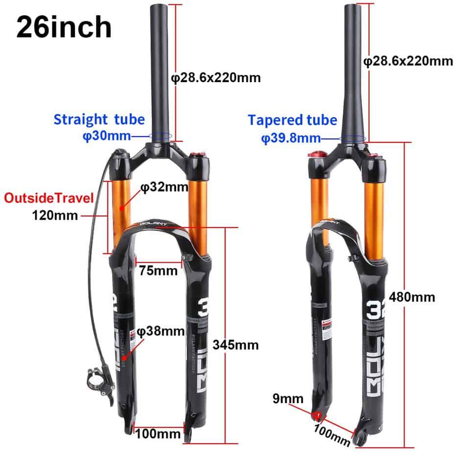 29 inch suspension fork